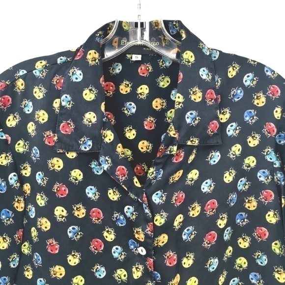 Elegantissimo Firenze Women's S Silk Ladybug Top - Picture 5 of 11